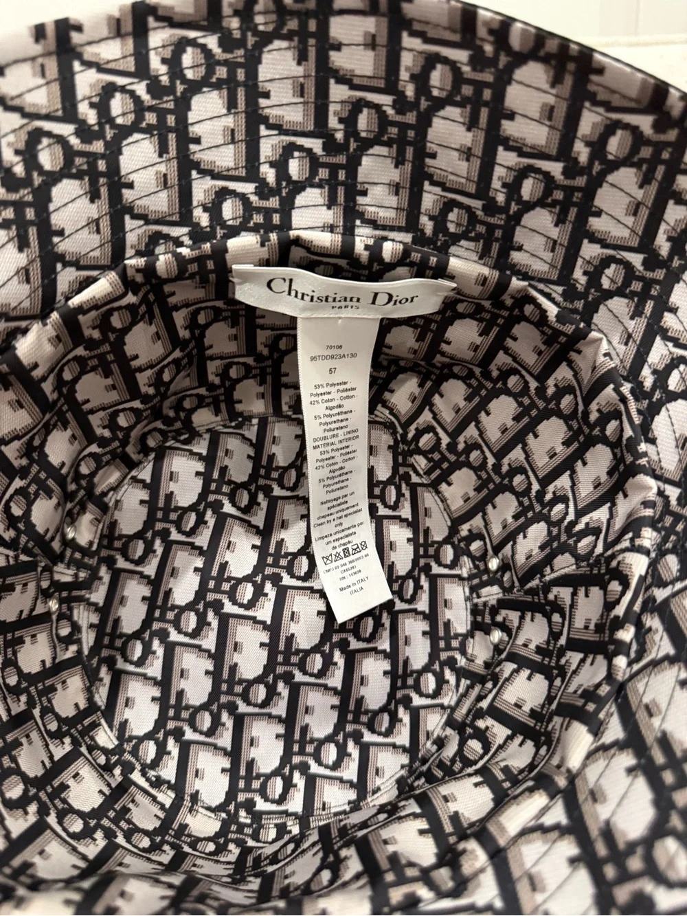 Dior Reversible Teddy-D Oblique Bucket Hat Black